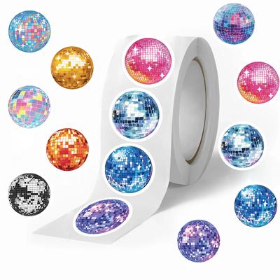 500 Bilder/Rolle Rollenaufkleber Heiß verkaufendes Klebeband Cartoon Disco Manuell Material Umschlagaufkleber DIY Wasserdicht