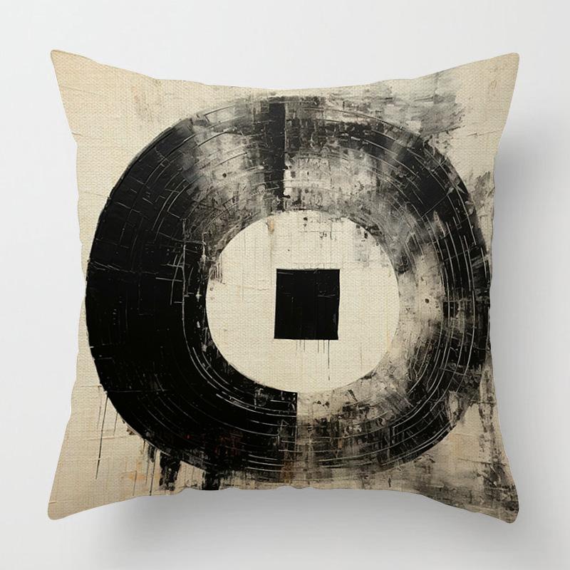 Home Decor Abstract Circles Geometric Pillow Covers Pattern Cushion Cover Suitable For Sofa Bedroom Car Pillow Cover