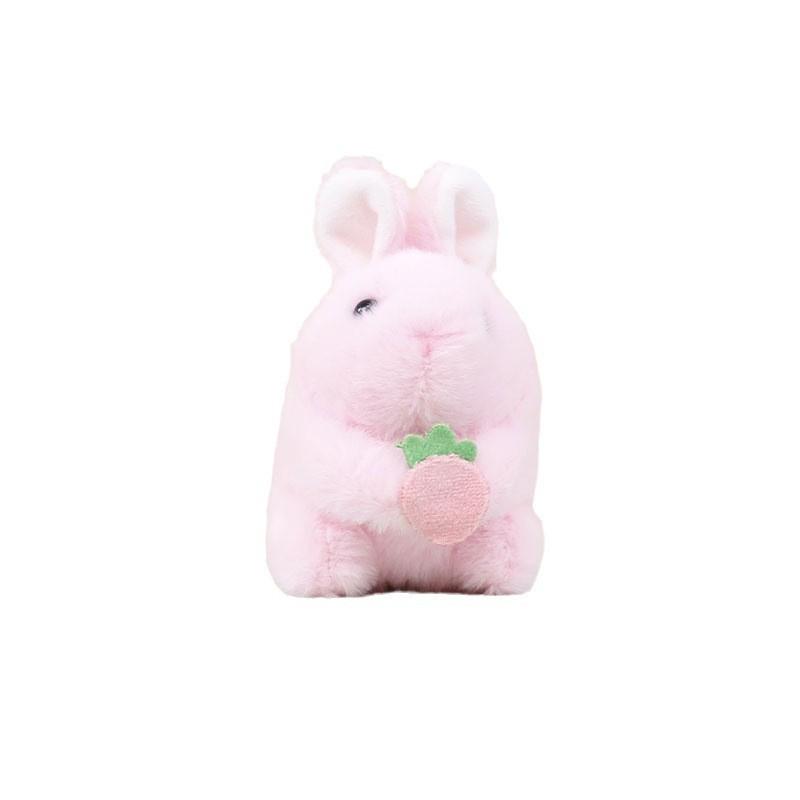 Adorable Plush Bunny Keychain Soft Pink Rabbit Toy Bag Charm 12cm Cute Gift