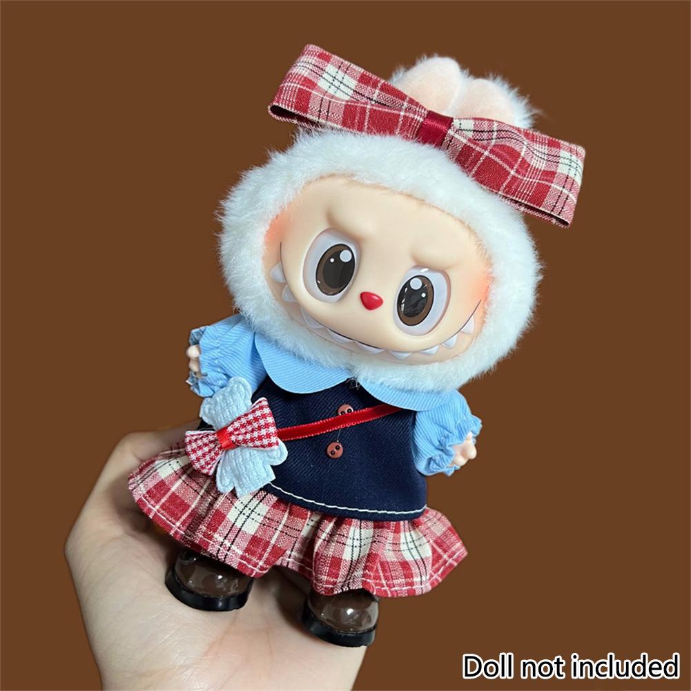 For 17cm Labubu Doll Clothes Fashion Clothes Hoodies Dresses Doll Clothes Color Match Shirts Dolls Accessories Cute Decoration Little Clothes