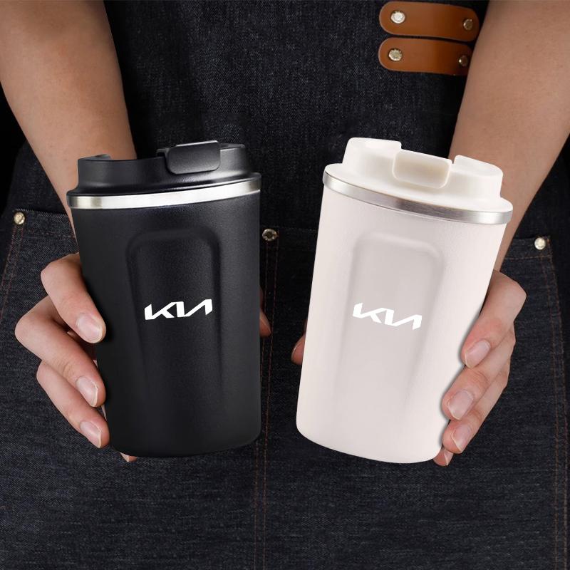 380ml Auto-Kaffeebecher Edelstahl Thermobecher für KIA Sorento Niro Soul EV6 Stonic RIO Ceed Carnival K5 Stinger Forte Picanto