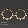 Gold Plated Hoop Earrings For Women Jewelry  Bohemian Fashion Pearls Ear Ring Freshwater Pearl Earring Wholesale