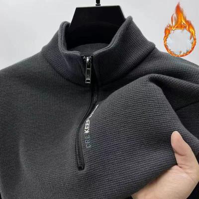 Herren Rollkragenpullover Mode Herren Half-Reißverschluss Verdickungspullover Warm