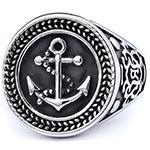 

Stainless Steel Anchor Pirate Ring Unisex Bold Statement Jewelry for Men Women No. 9
