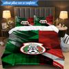 3PCS Mexico Football Team Emblem Printed Soft Bedding Set,Including 1pc Duvet Cover And 2pcs Pillowcases Perfect for Bedroom, Dormitory, Fan Gift