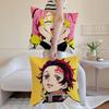 D-Demon Slayer Kimetsu No Y-Yaiba Pillow Case Anti-dustmite Pillowcase Invisible Zipper Silky Short Plush Sofa Cushion Cover