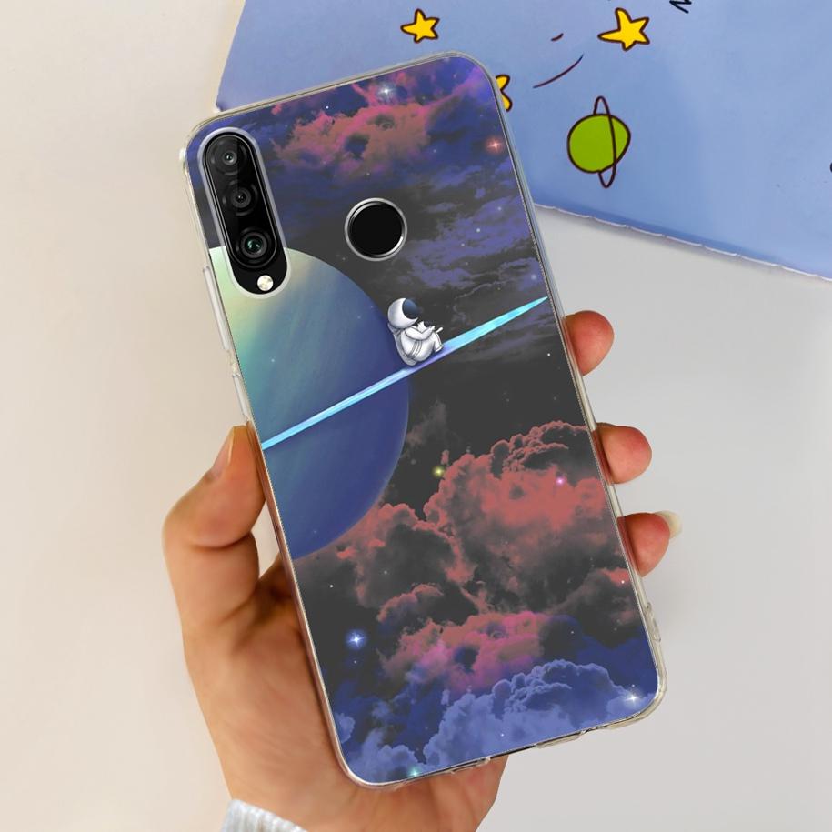 For Huawei P30 Lite Case 2020 Fashion Flower Bumper Soft Silicone Clear Cover For Huawei P30 Lite Pro Fundas P 30 P30Lite Hoesje