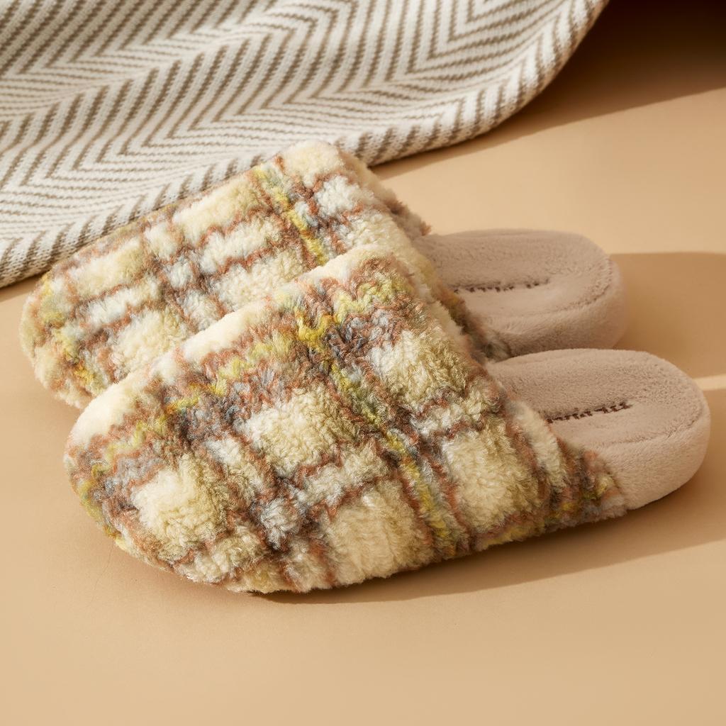 Winter Women Home Slippers Plush Warm Thick Bottom Slides Breathable Soft Non-slip Slippers Indoor Outdoor Men Casual Slippers
