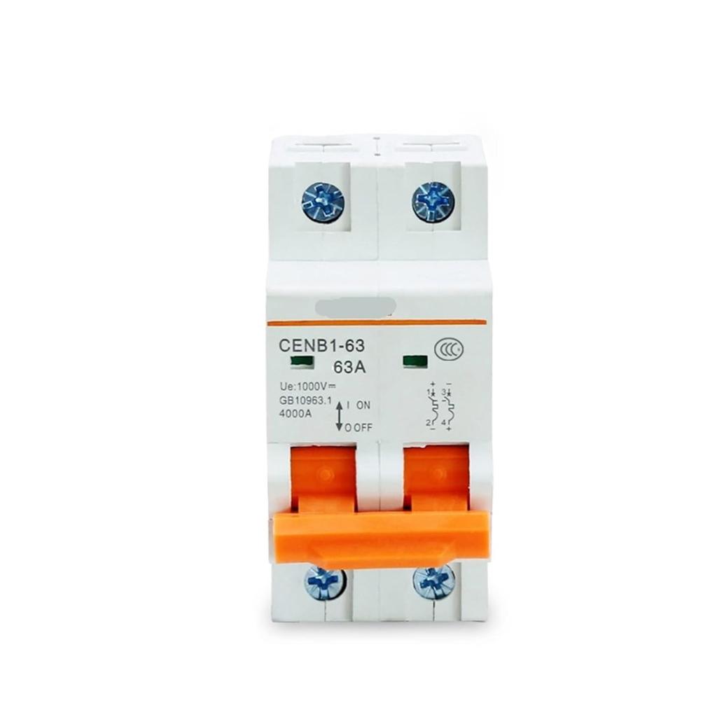 Dc Solar Breaker Circuit Controller 2P 1000V 25A Miniature Circuit Breaker for Global Solar Photovoltaic Power Generation 1Pcs(25A)
