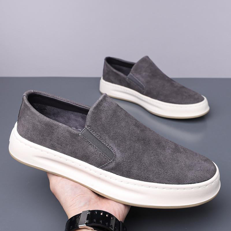 Fashion Mens Fashion Leather Skate Shoes Classic Walking Sneakers Casual Wear Moccasins Outdoor Male Driving Shoes Leisure Business Shoe