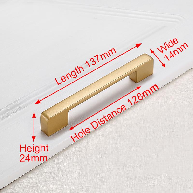 KAK Europäischer Stil Mattes Gold Schrankgriffe Massive Aluminiumlegierung Küchenschrank Griffe Schubladengriffe Möbelgriff Beschläge