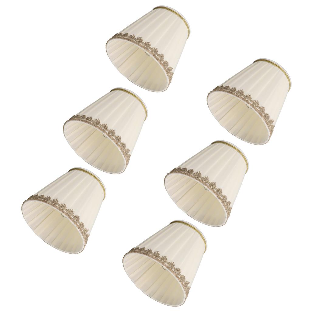 6PCS Candle Lamp Lampshade Clip On Fabrics Lampshades Set for Table Lamp Wall Lamp