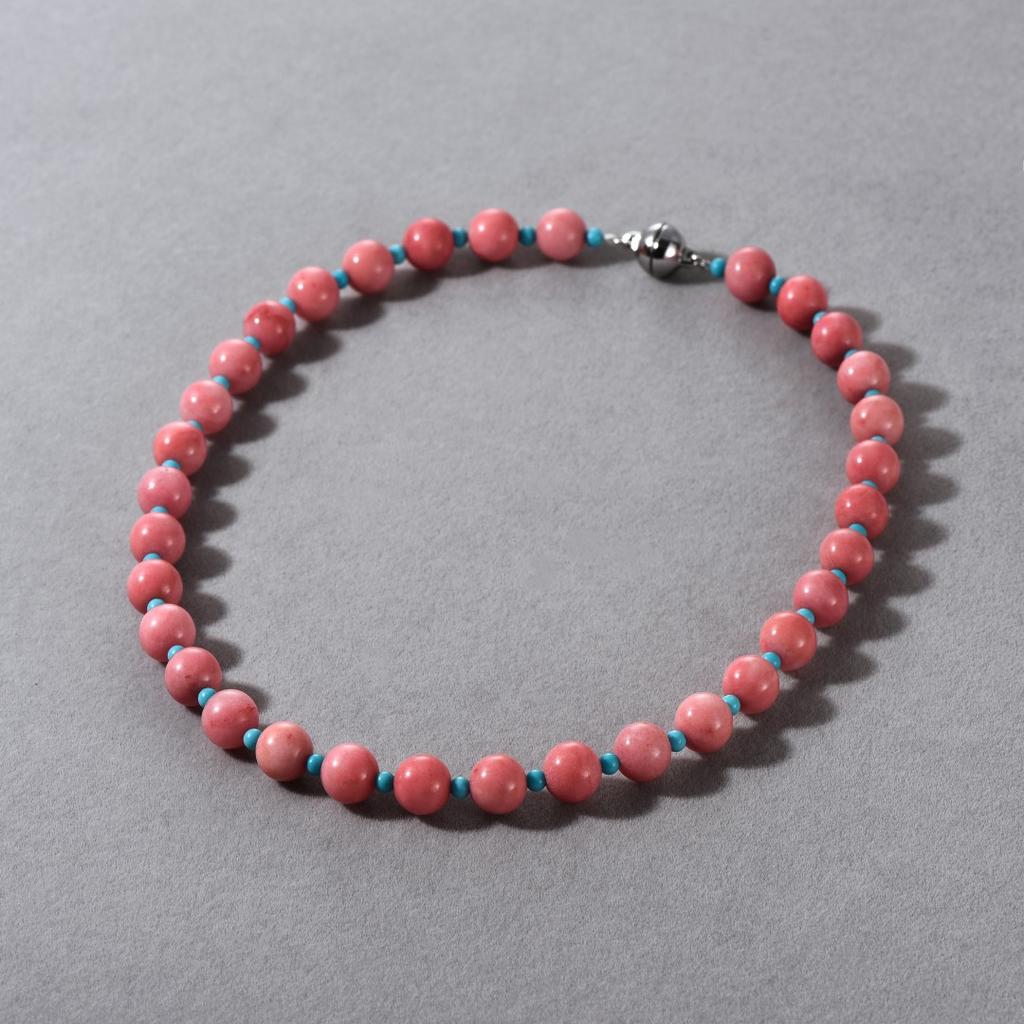 Wind Dopamine Pink Stone Spell Emerald Beaded Collarbone Chain Niche Temperament Magnetic Buckle Necklace Female