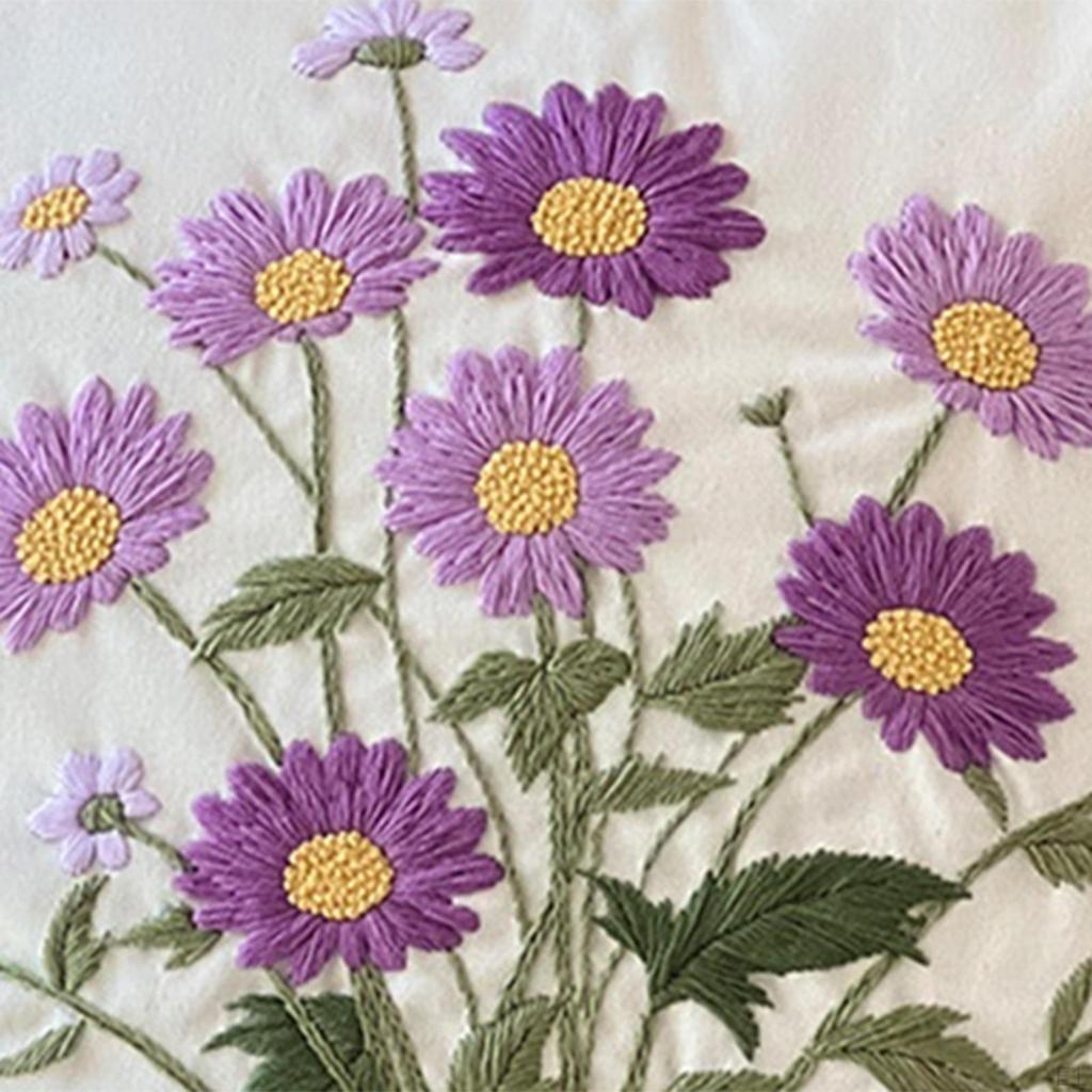 Embroidery Pillow Cover Kit Cross Semi Finished Home Decor 17.32 Inchx17.32 Inch for Office