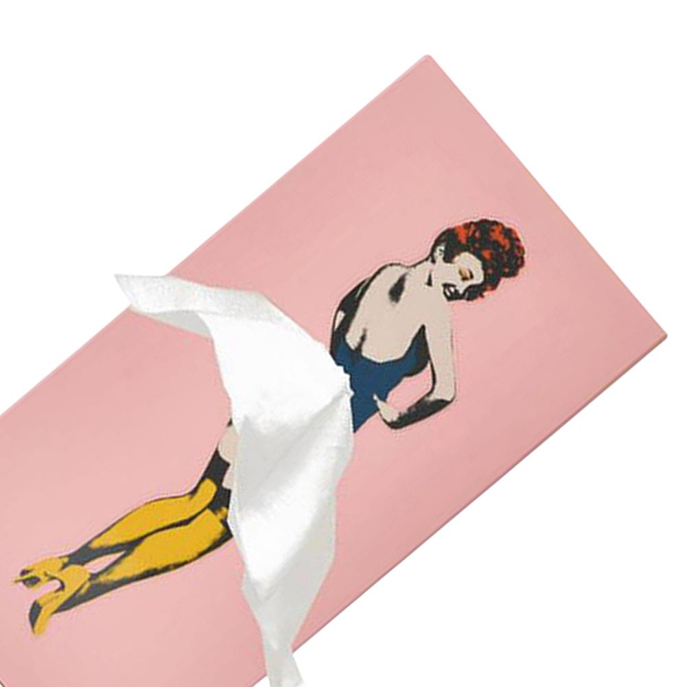 Classy Girl Facial Tissue Box Creative Retro Rectangular Tissue Box Case Tissue Storage Case for Vanity Countertop Night Stand