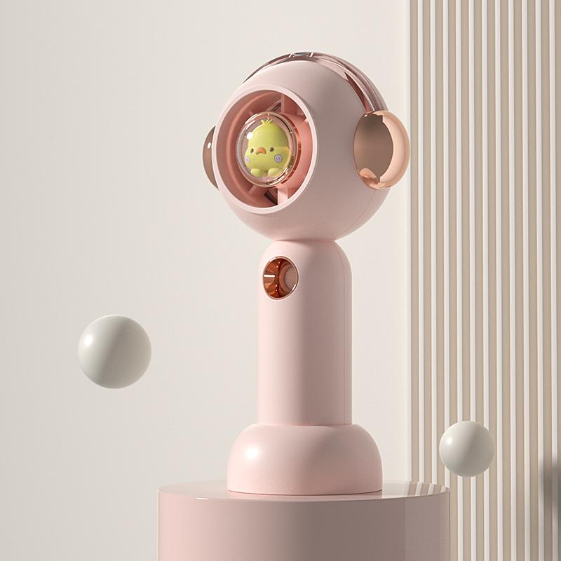 

Мини-ручной вентилятор с распылителем, перезаряжаемые через USB портативные вентиляторы, турбина для кемпинга, настольный компьютер, ручные вентиляторы с маленькой желтой уткой розовый