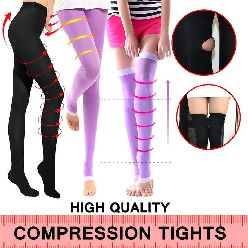 1Pair Women Beauty Slim Leg Compression Socks, Ultra-Thin Sleep Fat Burning Stockings for Sports, Yoga, Running, Travel, Flight
