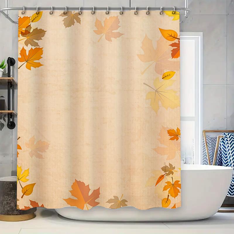 

Colorful Maple Shower Curtain Waterproof Fabric Decorative Bath Rug Set Autumn Leaves Printed Bathroom Curtains For Home Decorat 90x180cm