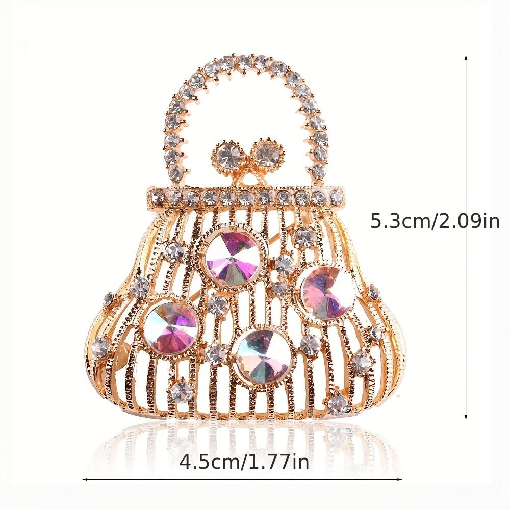 

[Vintage Rhinestone Brooch] Elegant Vintage-Inspired Rhinestone Bag Brooch - Alloy Fashion Accessory for Women, Perfect for Valentine s Day & Birthday 1#