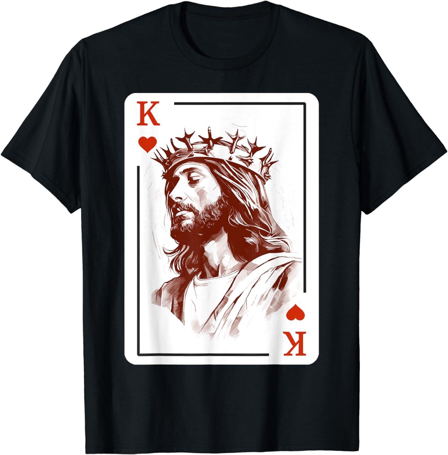 NEW Jesus King Card Christian Gift Idea Design Tee T-Shirt S-4XL XXL