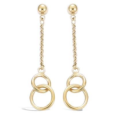 [R4249] - Gold Plated 'Choréographie' Earrings - 40x9 Mm (circles)