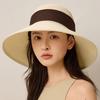 Summer Big Brim Sunscreen Straw Hat Bow Ribbon Vacation Travel Sunshade Fisherman Hat