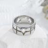 Starry Flickering Titanium Steel Wide Band Ring – Simple, Fashionable, Versatile Finger Ring for Women