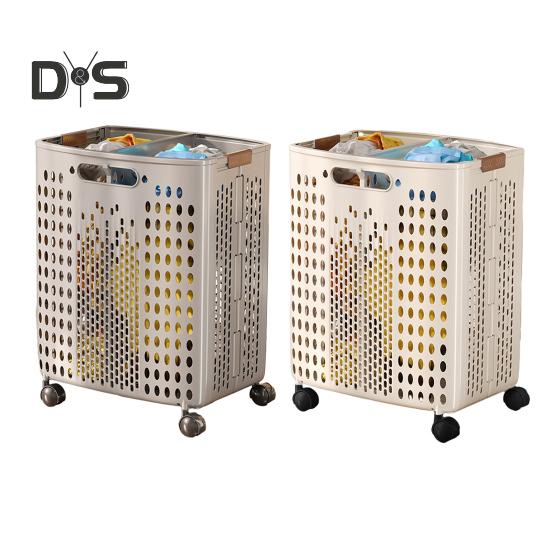 Wäschekorb mit Rädern, großes Fassungsvermögen, faltbares Design, Aufbewahrungskorb mit Rädern und Griff