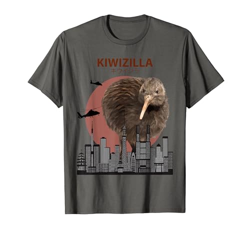 Kiwizilla Funny Kiwi T-Shirt - A perfect gift for bird lovers in New Zealand.