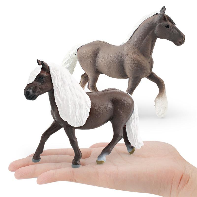 Simulated Forest Animal Steed Model Spotted Mare Black Forest Horse Pint Stallion Tabletop Static Ornament