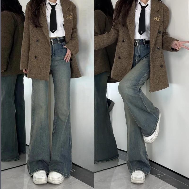

Women s Winter 2024 Plus Size High Waist Fleece-Lined Elastic Flare Jeans XL