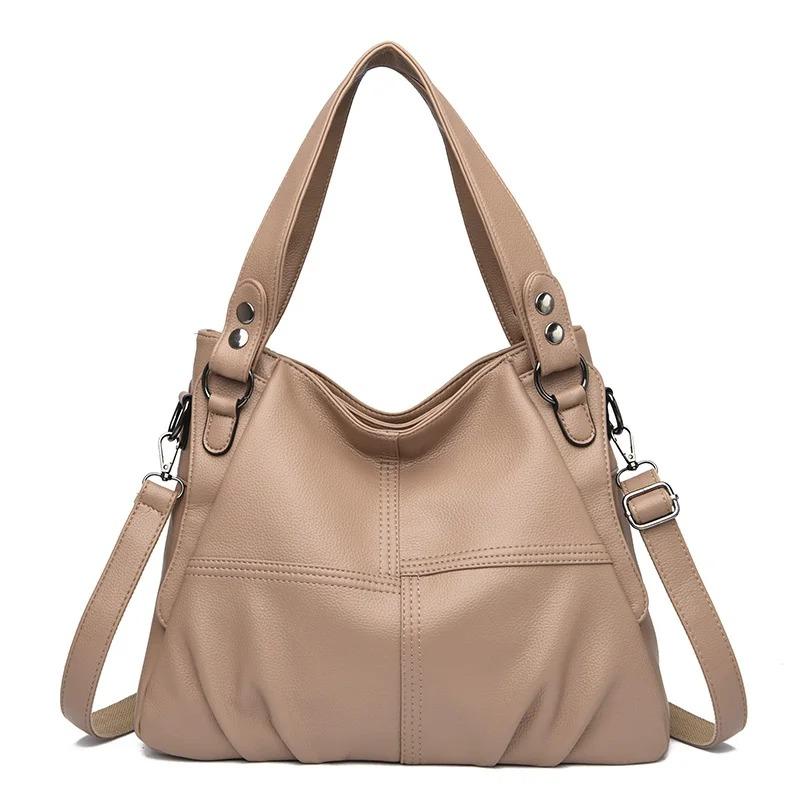 High Quality Soft Leather Handbags for Women 2023 Vintage Women's Shoulder Messenger Bag Luxury Large Capacity Female Sac A Main