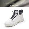 Trend tooling boots women's winter and autumn new high-top casual short boots velvet little white women's shoes platform Martin boots