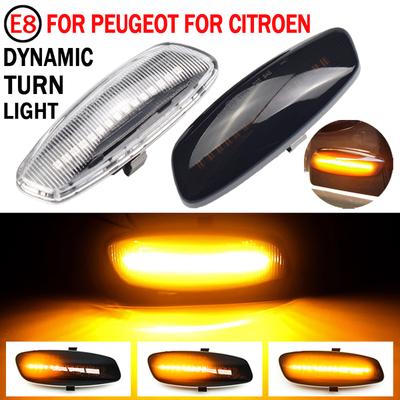 2 Stück LED Dynamische Seitenmarkierungsleuchte Blinker Sequenziell Für Peugeot 308 207 3008 5008 Für Citroen C4 C3 C5 DS3 DS4