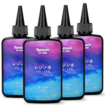 Tomsem Resin Liquid 400g UV/LED Compatible High Transparency Refill Large Capacity Hard Type Resin Liquid DIY Craft Decoration - Casting & Coating UV