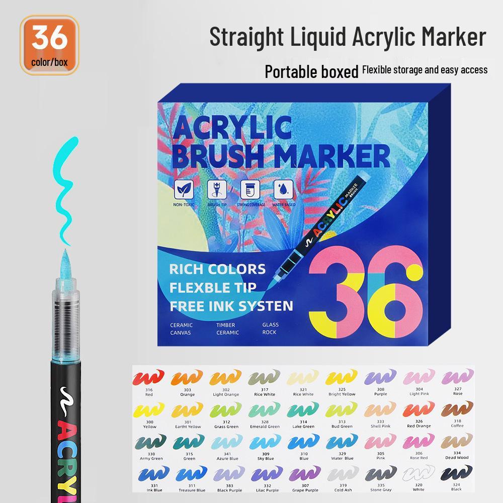 Direkt-Tinten-Acrylmarker Pinselstift mit weicher Spitze, Große Kapazität, Übermalbar, Nicht unter Druck.