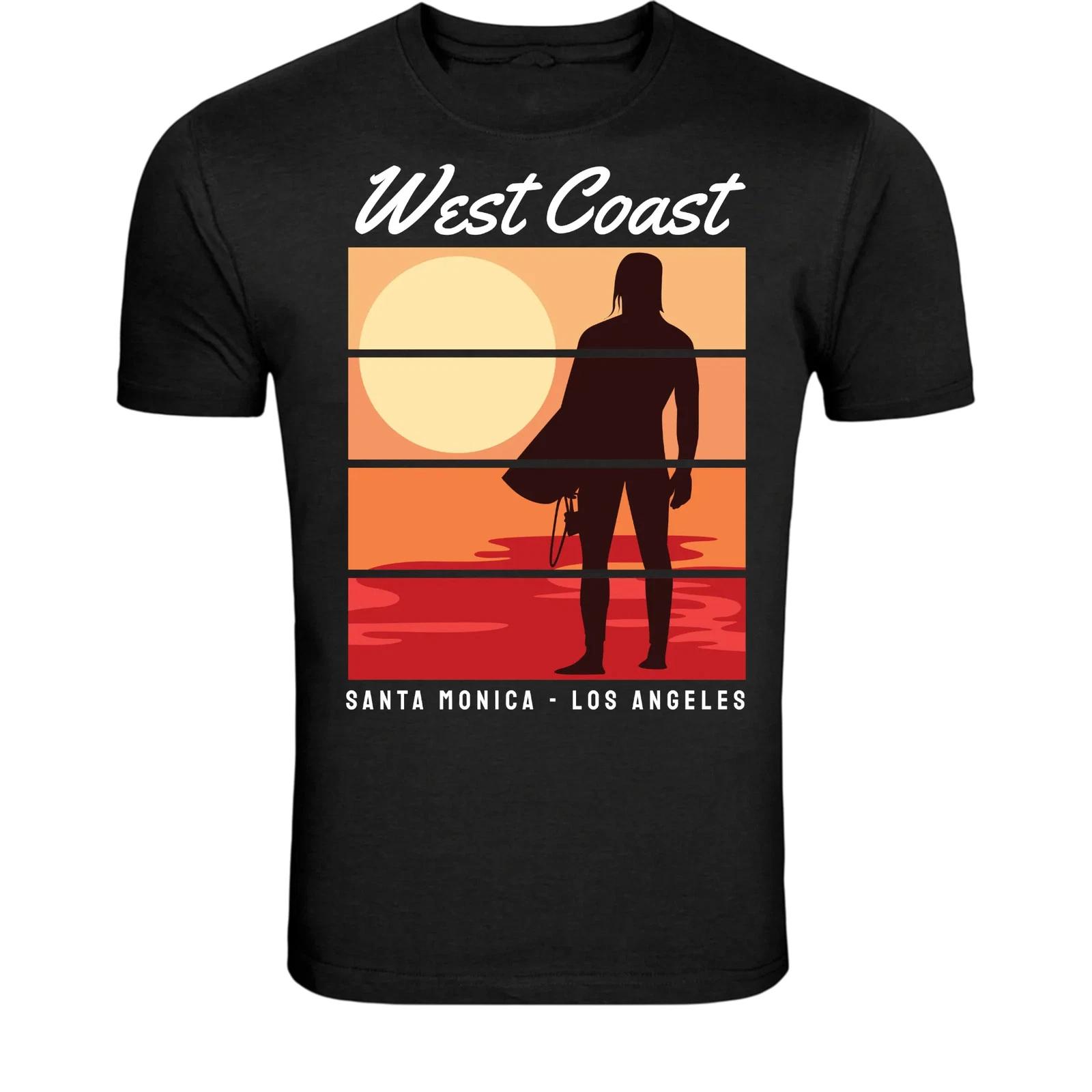 West Coast Santa Monica Los Angeles T-Shirt - Sunset Beach XL