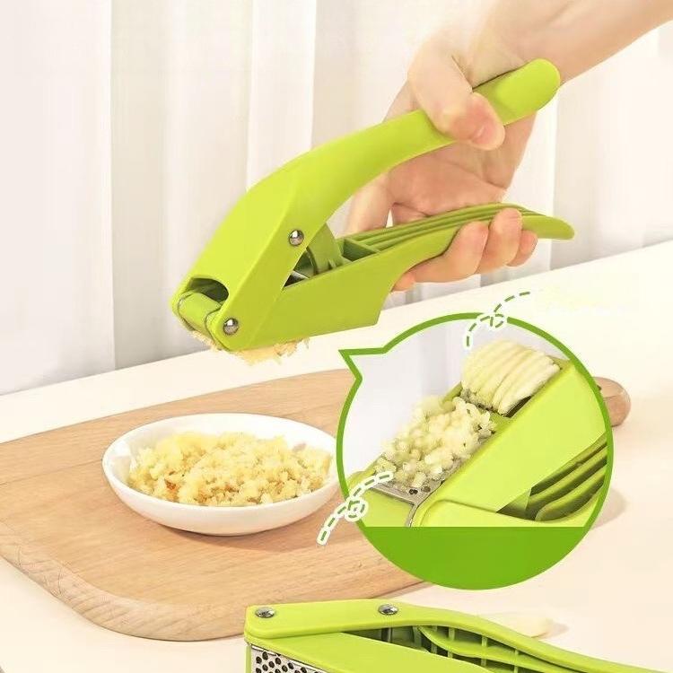 Dual Function Garlic Press Tool For Mashing And Slicing Garlic Vegetable Chopper Squeezer For Home Kitchen Cooking Gadget Masher