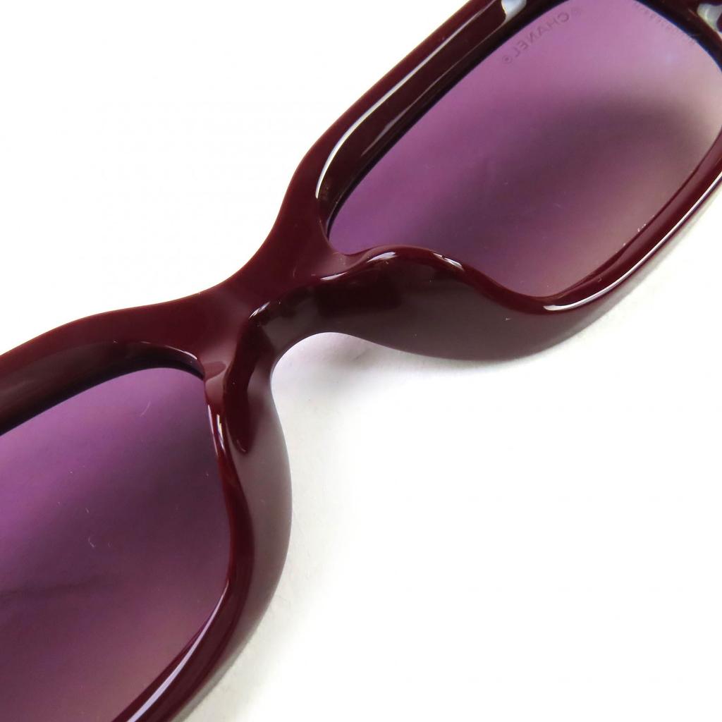 Excellent CHANEL sunglasses COCO Mark Oval Shape Eyewear Burgundy Gold Women 5544-A Used