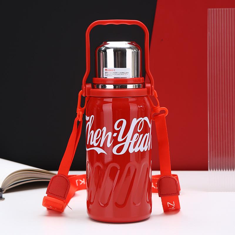 New Stainless Steel Thermos Cup Outdoor Portable Sports Kettle Large Capacity Portable Belt Travel Kettle