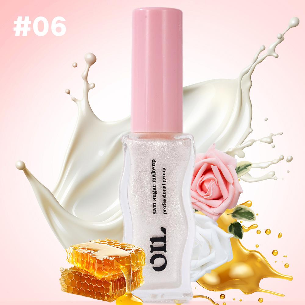 Huile à Lèvres Essence Miel Fruitée Sexy Pulpeuse Gelée à Lèvres Teintée Fraise Liquide pour Lèvres Imperméable Hydratant Huile Gloss Maquillage Maquillage