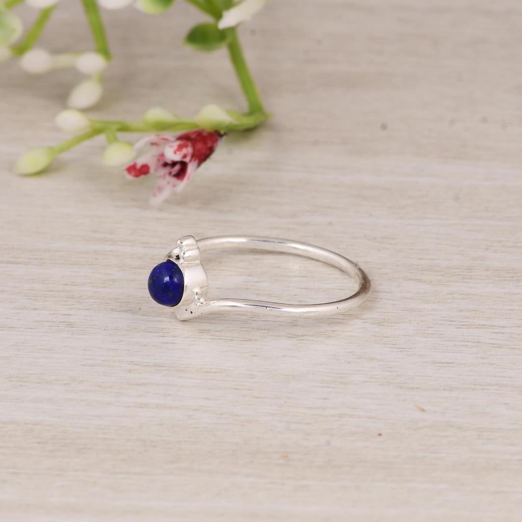 Lapis Lazuli Ring, 925 Sterling Silver Minimalist Ring, Gift for her, Mother's Day Gifts.