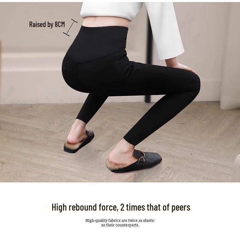 Women's High-Waisted Elastic Skinny Leggings - Plus Size Slimming Pants for Spring and Autumn