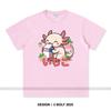 Japanese Kawaii Animal Printed T-Shirt 100% Cotton Oversized Cute Graphic Tees for Men Women Summer Tops Anime Streetwear
