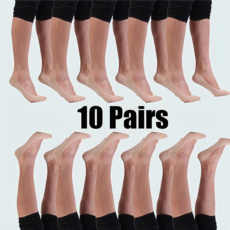 10-Pack Women's No-Show Short Socks with Heel Protection - Full Coverage Ankle & Heel, Thin Summer Invisible Socks Suitable For, Travel, Dates