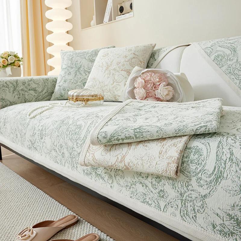 Living Room Sofa Cover Chenille Universal Couch Covers Retro Jacquard Sofa Cushion Four Seasons Sofa Cushion L-type Couchs Cover