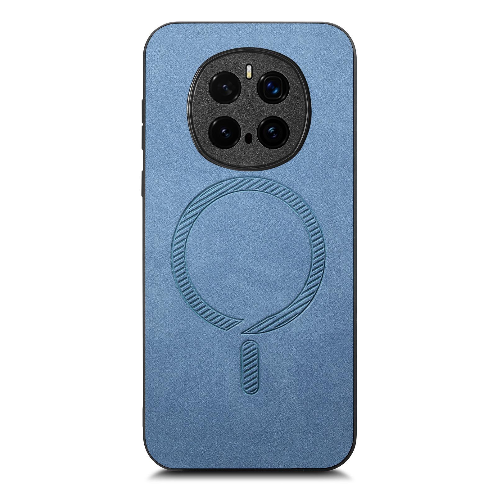 

For Honor Magic7 Pro 5G Leather Back Magnetic Case Skin-touch Phone Cover A