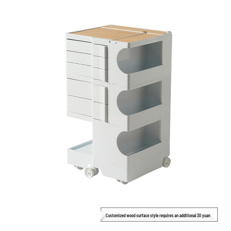 Nordic Rotating Multi-Layer Storage Cabinet: Versatile Makeup, Bedside, or Snack Organizer