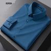 ROMON Men's Non-Iron Ice Silk Long-Sleeve Shirt