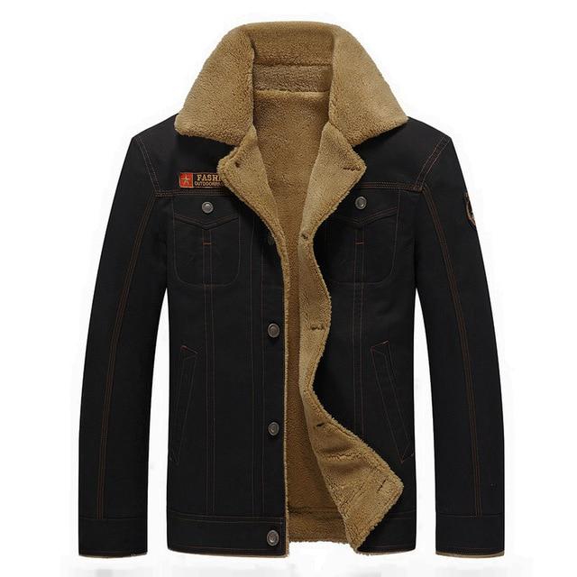 Winter Thick Fleece Lined Denim Jackets Fashion Mens Warm  Outerwear
